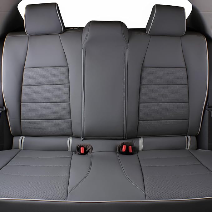 EKR Corolla Seat Covers Custom Fit for Toyota Corolla 2019 2020 2021 2022 2023 2024 2025 2026 Hatchback SE/XSE/Nightshade,Full Set Leather Car Seat Cover for SUV-Faux Leather(Gray)