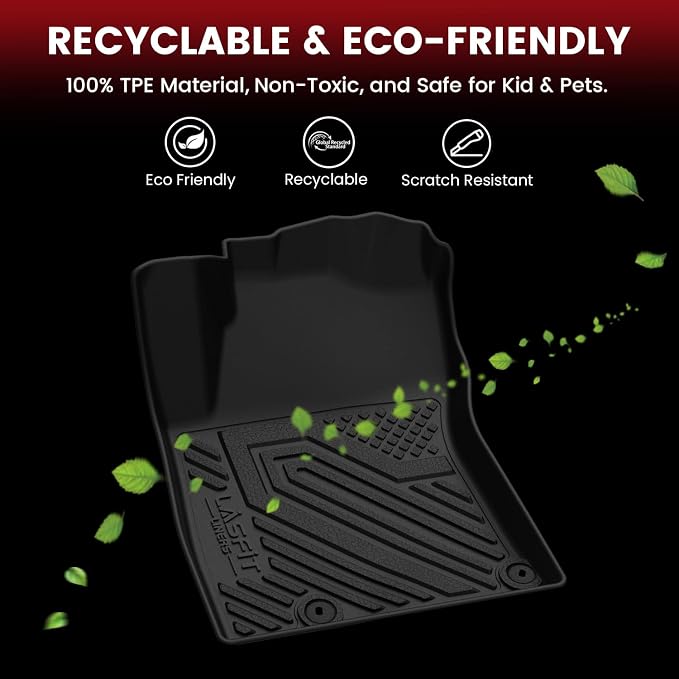 LASFIT Floor Mats & Cargo Mat for Kia NIRO Hybrid 2026 2025 2024 2023 (Not Fit EV & PHEV), All Weather TPE Custom Fit Floor Liners with Full Set Car Mats & Trunk Mats Accessories, Black