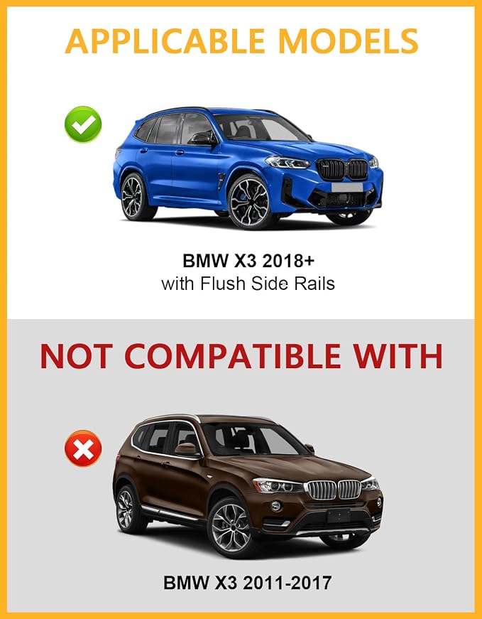 Tuyoung 300lbs Lockable Roof Rack Cross Bars Compatible with BMW X3 G01 2018-2026 (Not for G45), Heavy Duty Aluminum Roof Rails Crossbars Rooftop Cargo Carrier Luggage SUV Accessories