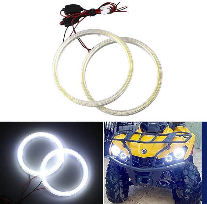 Qasim 1-Pair Super White 100MM 72SMD COB LED Halo Ring Angel Eyes with lampshade Cover Led DRL Fog Light 12V 24V