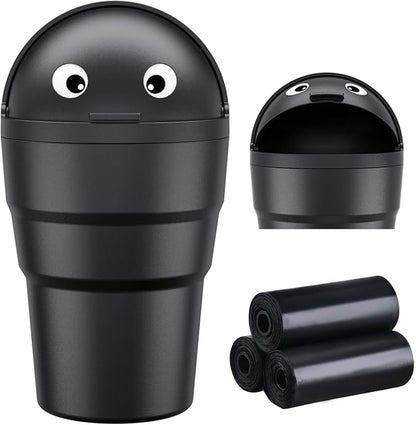 Mini Car Trash Can Cupholder with Lid for Women Cute Looking, 520ML Small Car Garbage Can for Cup Holder Side Door Storage Solid Liquid Waste Without Leakage