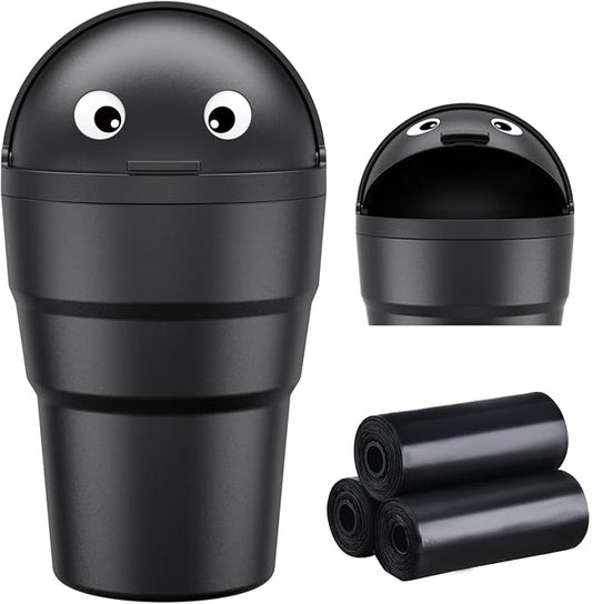 Mini Car Trash Can Cupholder with Lid for Women Cute Looking, 520ML Small Car Garbage Can for Cup Holder Side Door Storage Solid Liquid Waste Without Leakage