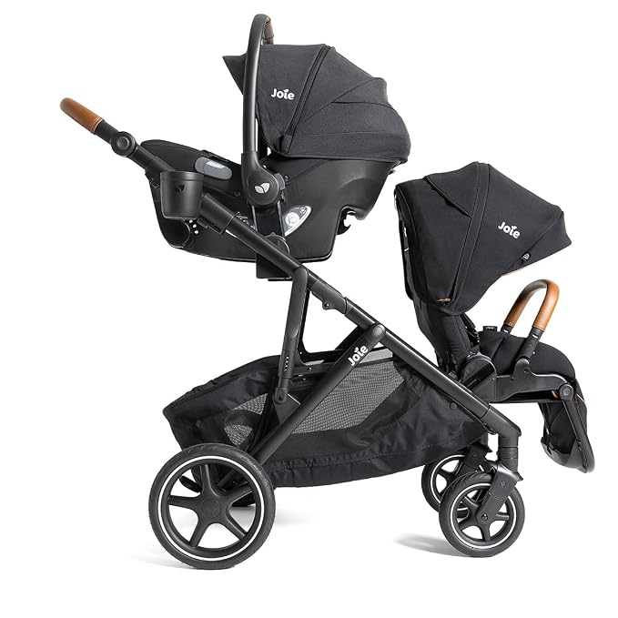 Joie Baby, Chive and Mint Latch - All-in-One Convertible Single-to-Double Modular Stroller with 20+ Customizable Modes & All-Terrain Wheels, and Baseless Infant Car Seat Travel System (Shale)