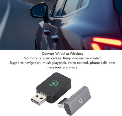 2 in 1 Adapter Dongle for Carplay Wired to Wireless USB Plug and Play for Android Auto Adapter iOS for Android