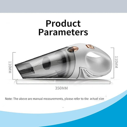 12V Hand Vacuum Cordless Rechargeable, Car Vacuum Portable, Powerful Suction,Long Flat Nozzle with Gaps,Small Handheld Vacuum Cleaner for Car,Office,Home, Pet Cleaning. (White)