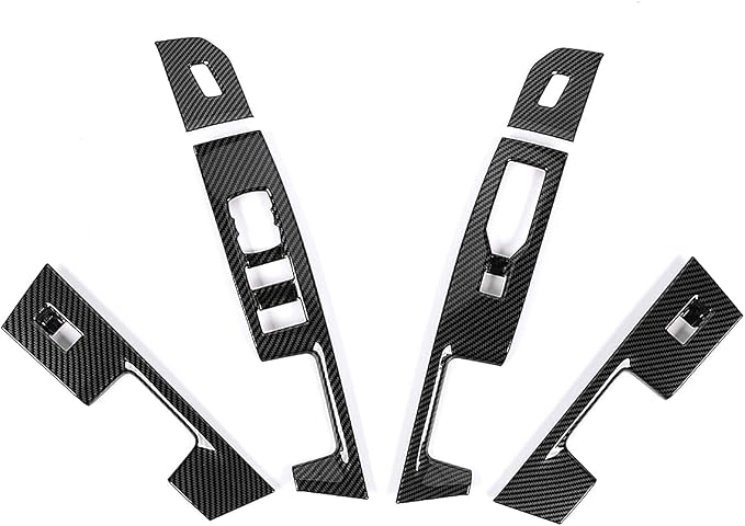 GZXinWei Carbon Fiber Grain Door Window Control Switch Panel Trim Cover Sticker Interior for Ford F150 2021 2022 2023 2024 2025 2026