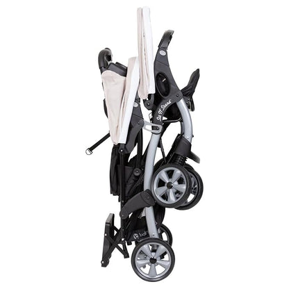 Baby Trend Infant and Toddler Double Stroller & 2 Car Seat Combo, 3 Pc Set, Khaki - Portable and Lightweight Stroller Duo and Car Seat Travel System Tandem