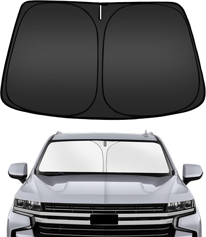 ARISMOTOR Windshield Sun Shade for Che-vrolet Chevy Tahoe 2021-2025 2026, Custom Fit Foldable Front Window Sunshade Sun Visor Protector, Block UV Rays Keep Your Car Cooler