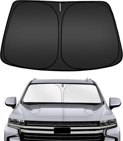 ARISMOTOR Windshield Sun Shade for Che-vrolet Chevy Tahoe 2021-2025 2026, Custom Fit Foldable Front Window Sunshade Sun Visor Protector, Block UV Rays Keep Your Car Cooler