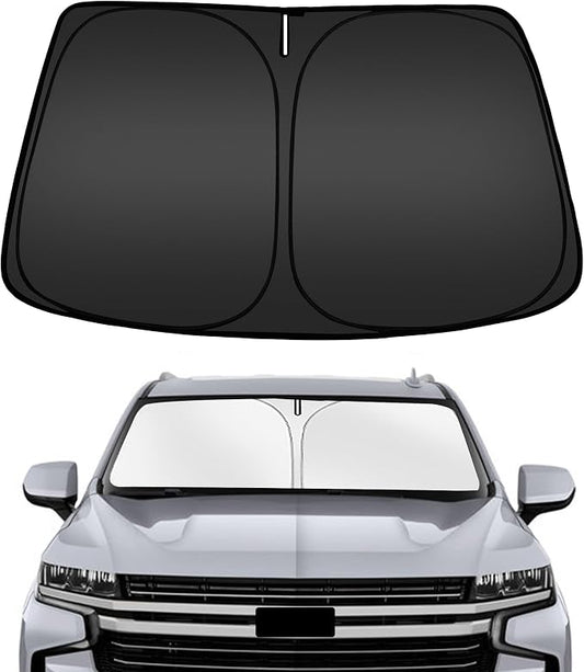 ARISMOTOR Windshield Sun Shade for Che-vrolet Chevy Tahoe 2021-2025 2026, Custom Fit Foldable Front Window Sunshade Sun Visor Protector, Block UV Rays Keep Your Car Cooler