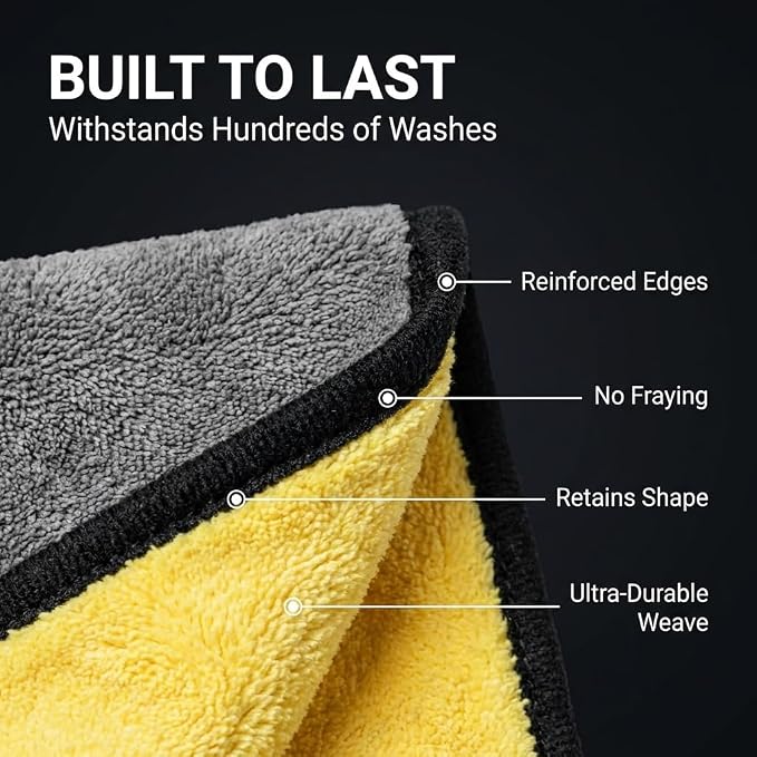 Microfiber Towels for Cars - 15.7" x 15.7" inches, Highly Absorbent Professional Grade Drying Towel Set for Superior Cleaning and Drying Performance - Car Drying & Kitchen Towel - Pack of 3