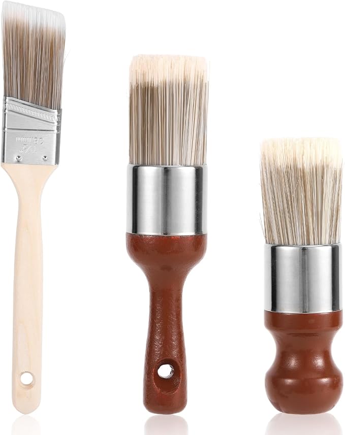 3pcs Salve Brush for Furniture, Leather & Wood Cleaning Brushes with Soft Nylon & Polyester Bristles Furniture Care Brushes for Leather Sofa Car Seats Wood Surfaces