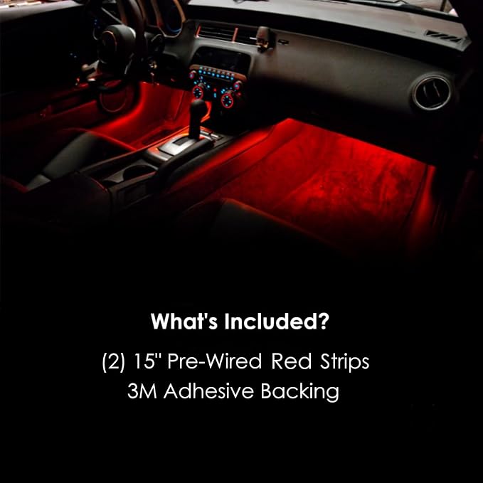 ORACLE Lighting 3805-003 Universal Red Ambient LED Lighting Footwell Kit - Waterproof - Easy Installation - Ultra Flexible - Indoor or Outdoor Application