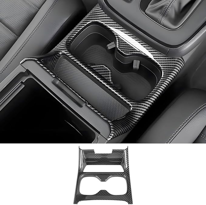 Car Center Console Armrest Front Cup Holder Trim Panel for Honda CRV 2023 2024 2025 2026 and CR-V Hybrid 2023-2026 Auto Interior Decor Accessories Central Control Protection Cover Carbon Fiber Style