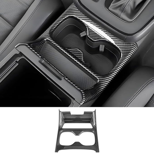 Car Center Console Armrest Front Cup Holder Trim Panel for Honda CRV 2023 2024 2025 2026 and CR-V Hybrid 2023-2026 Auto Interior Decor Accessories Central Control Protection Cover Carbon Fiber Style