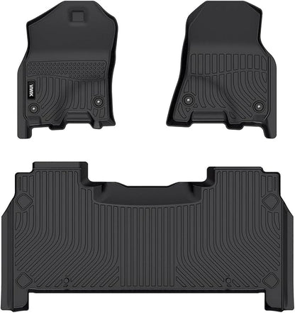 VIWIK Floor Mats for Dodge Ram 1500 Crew Cab 2019 2020 2021 2022 2023 2024 (NOT for Classic), TPE Rubber Car Mats All Weather Custom Floor Liners for Ram 1500 Crew Cab 1st & 2nd Row Non-Slip Odorless