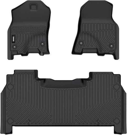 VIWIK Floor Mats for Dodge Ram 1500 Crew Cab 2019 2020 2021 2022 2023 2024 (NOT for Classic), TPE Rubber Car Mats All Weather Custom Floor Liners for Ram 1500 Crew Cab 1st & 2nd Row Non-Slip Odorless