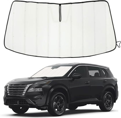 Windshield Sun Shade for Nissan Rogue 2021-2025 2026, Front Window Visor Accessories, Folding Design Blocks Heat & UV Rays Maintain Cool Interior and Save Space