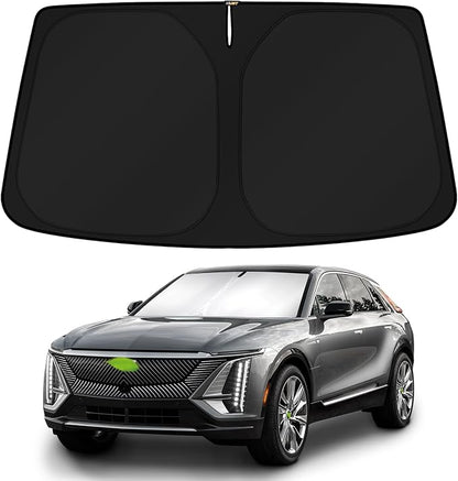KUST Windshield Sun Shade for 2023-2024 2025 2026 Cadillac Lyriq Electric SUV Accessories Custom Fit Sunshade Sun Visor Protector Foldable Blocks UV Rays Keep Your Car Cooler