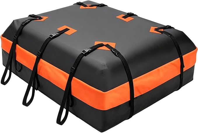 DUMOS Car Rooftop Cargo Carrier 20 Cubic Feet, Car Roof Waterproof PVC Bag, with Anti-Slip Mat, Combination Luggage Lock, Reinforced Straps & Door Hooks, Fit Vehicles with/Without Roof Racks