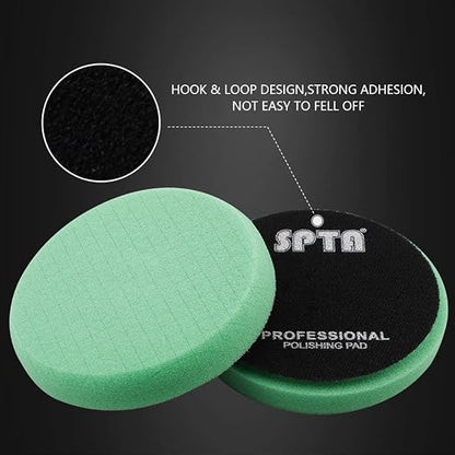 T120 Heavy-Cut Foam Polishing Pads, SPTA 3Pcs 6.5 Inch Face for 6 Inch 150mm Backing Plate Compound Buffing Sponge Pads for Car Buffer Polisher Compounding, Polishing and Waxing -FPTSS6G-3