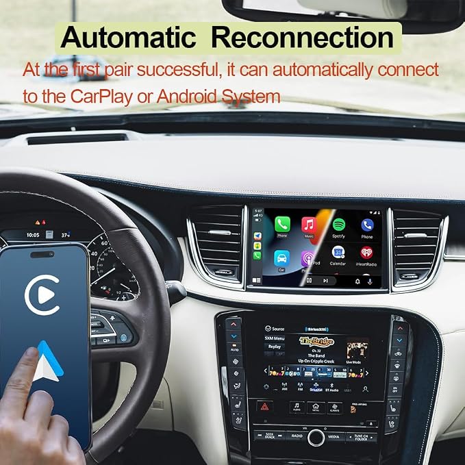2026 Upgraded Wireless CarPlay & Android Auto Adapter: CarPlay Wireless Adapter for iPhone, Plug & Play 5G WiFi & USB Bluetooth 5.0 Dongle, Convert Wired to Wireless for Factory Cars 2015+