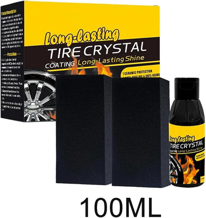 Tire Coating Liquid, Wheel Shining Formula, 100ml Bottle with Soft Sponge, Premium Protective Gloss, Restorative Solution with Blackening Effect, Vehicle Maintenance for New Look