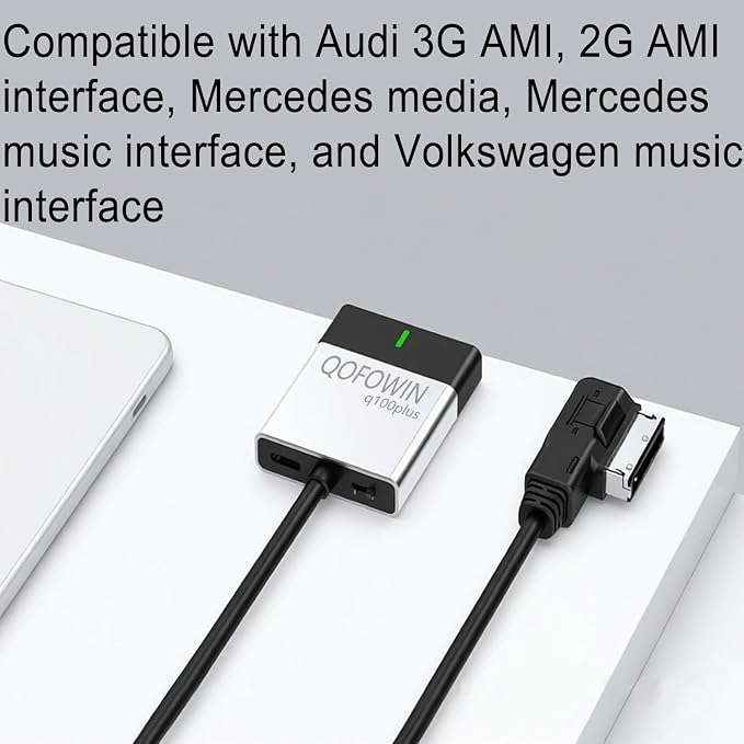Audi Bluetooth car Music High-Definition Adapter,Wireless Audio Music Adapter,Compatible with Audi 3G AMI, 2G AMI Interfaces,Mercedes Media,Mercedes Music,and Volkswagen Music Interface