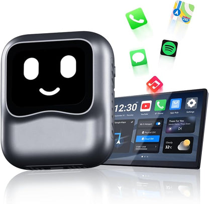 OTTOCAST Wireless CarPlay AI Box Nano, Android 13, 8GB RAM + 128GB Storage, AI Voice Assistant, SIM/Micro SD Support, Split-Screen, Android Auto Compatible