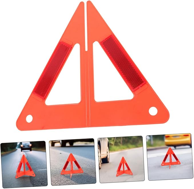 5pcs Reflective Triangle Warning Stand for Vehicles High Visibility Emergency Roadside Safety Rack Easy Installation for Car Models Breakdown Situations
