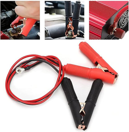 2 Pcs Alligator Clips Booster Jumper Cable 50A-3.3 ft 13 AWG Alligator Clips Booster Jumper Cable，for 12V/ 24V Car Battery Charging Jumper Cable