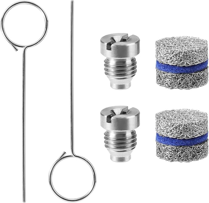 Lyreh 2 Sets 1.1 mm Foam Cannon Orifice Kit, Universal 0.04in Thread Nozzle and Maker Meshes Nets Replacement Parts Accessories with Cleaning Tools