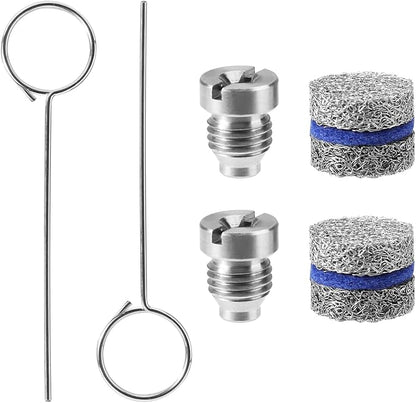 Lyreh 2 Sets 1.1 mm Foam Cannon Orifice Kit, Universal 0.04in Thread Nozzle and Maker Meshes Nets Replacement Parts Accessories with Cleaning Tools