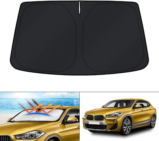 KUST Windshield Sun Shade for 2018-2023 BMW X2 F39 Accessories Custom Fit Sunshade Window Sun Visor Protector Foldable Blocks UV Rays Keep Your Car Cooler