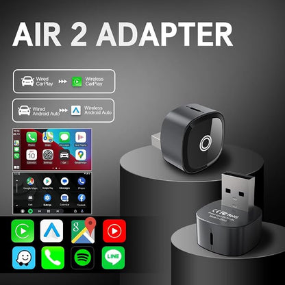 CarPlay Wireless CarPlay Adapter for iPhone for Volvo XC90 XC60 XC40 S60 V90 Accessories, Convert Wired to Wireless CarPlay Adapter (carplay Model B)