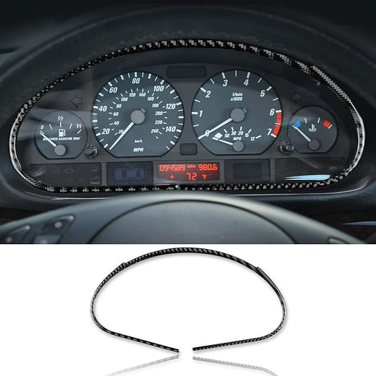 AIRSPEED for BMW E46 1998-2006 Speedometer Frame Cover Center Console Dashboard Tachometer Carbon Fiber Interior Trim Accessories, Black