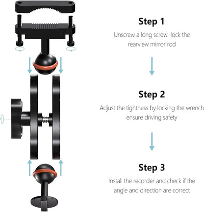 Dash Cam Mount,Aluminum Dash Camera Rear View Mirror Mount Kit,Compatible with Rove-4k,Rove-4k Pro,R2-4k Dual Dash Camera Models