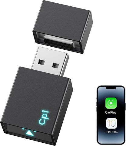 Wireless CarPlay Adapter for Apple iPhone, Convert Wired to Wireless Mini USB Bluetooth Car Play Adapter with Stable 5.8GHz Wi-Fi Plug & Play - Compatible with Cars 2016+ and iOS 10+