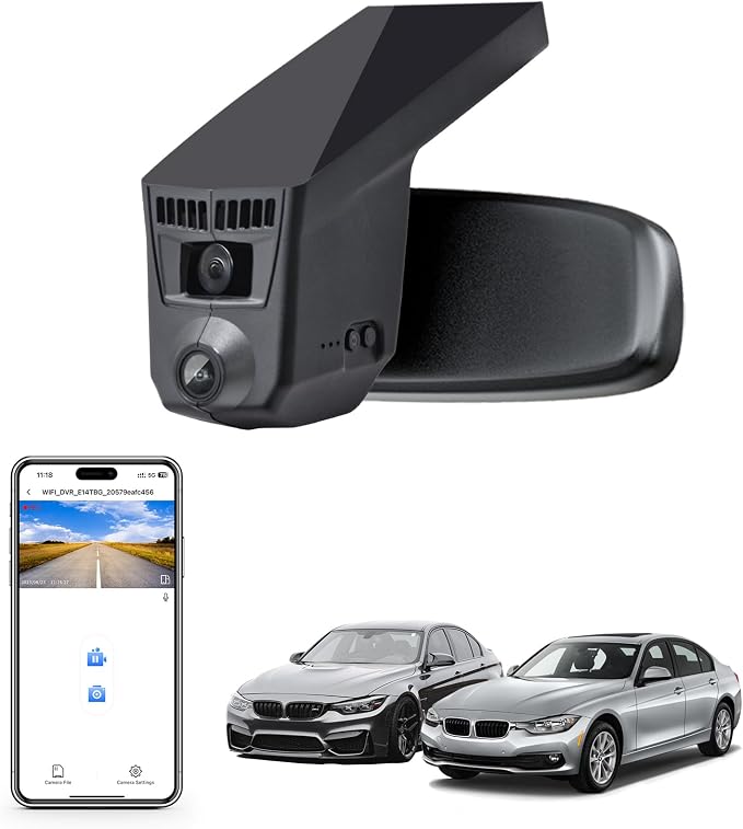 Mangoal 4K Dash Cam for BMW 3-Series Gen6 F30 F31 F34 F35 2012 2013 2014 2015 2016 2017 2018 Select 2019 M3 F80(Model C), OEM Style, 2160P UHD Video, WiFi & APP, GPS, 64GB Card