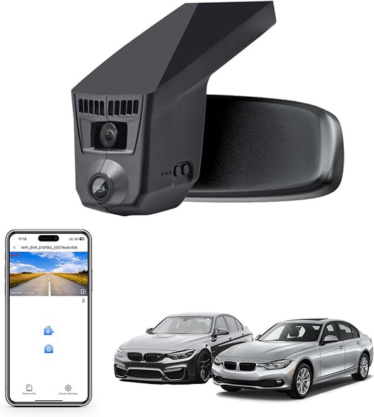Mangoal 4K Dash Cam for BMW 3-Series Gen6 F30 F31 F34 F35 2012 2013 2014 2015 2016 2017 2018 Select 2019 M3 F80(Model C), OEM Style, 2160P UHD Video, WiFi & APP, GPS, 64GB Card