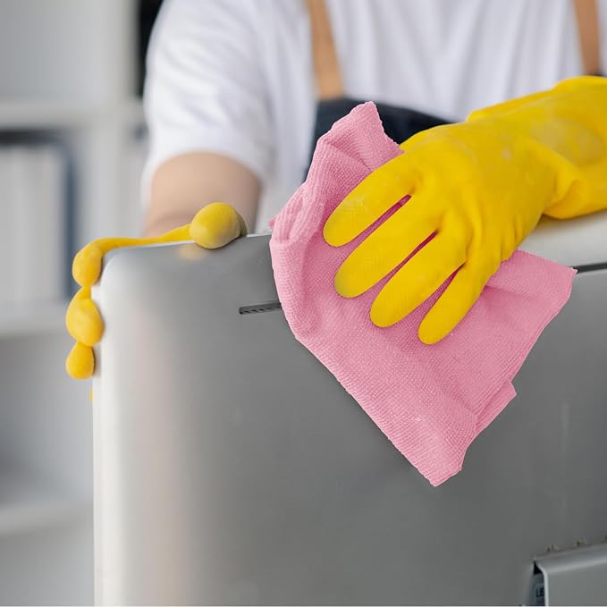 Avalon Towels Microfiber Cleaning Cloths (Value Pack of 12) - Size 12 x 12 Inches, Highly Absorbent Cleaning Rags, Lint Free, Reusable and Washable, Microfiber Towels for Cars