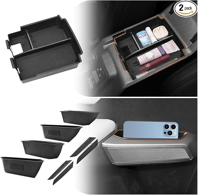 GZSH 2 PCS Trunk Organizers for 2025 2026 Ford Bronco 4 Doors Automatic Transmission ONLY with Center Console Organizer, Door Handle Storage Not for manual transmission (Not for Sport & 2Door)