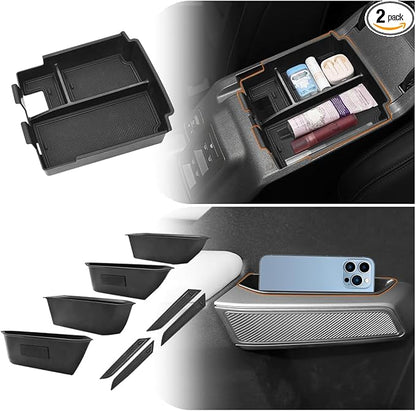 GZSH 2 PCS Trunk Organizers for 2025 2026 Ford Bronco 4 Doors Automatic Transmission ONLY with Center Console Organizer, Door Handle Storage Not for manual transmission (Not for Sport & 2Door)