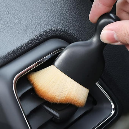 2 Pcs Car Detailing Brush, Car Wash Brush, Car Interior Cleaning Brush Ideal for Interior, Exterior, Dashboard, AC Vents, Leather & Engines, Soft Bristles (Yellow, 2 Pcs)