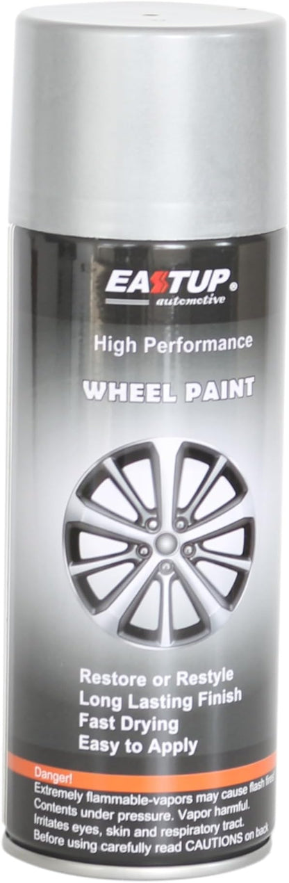 Premium Metallic Wheel Paint Gloss Silver- Brilliant Finish, High Durability, Fade-resistant, Quick Drying Rim Coating.