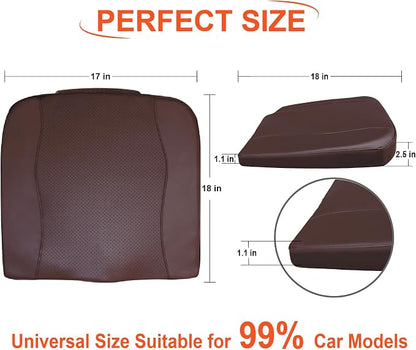 Lofty Aim Car Seat Cushion, Comfort Memory Foam Car Cushions for Driving - Sciatica & Lower Back Pain Relief, Driver Seat Pillow for Auto, Office Chair, Wheelchair - Classic Brown