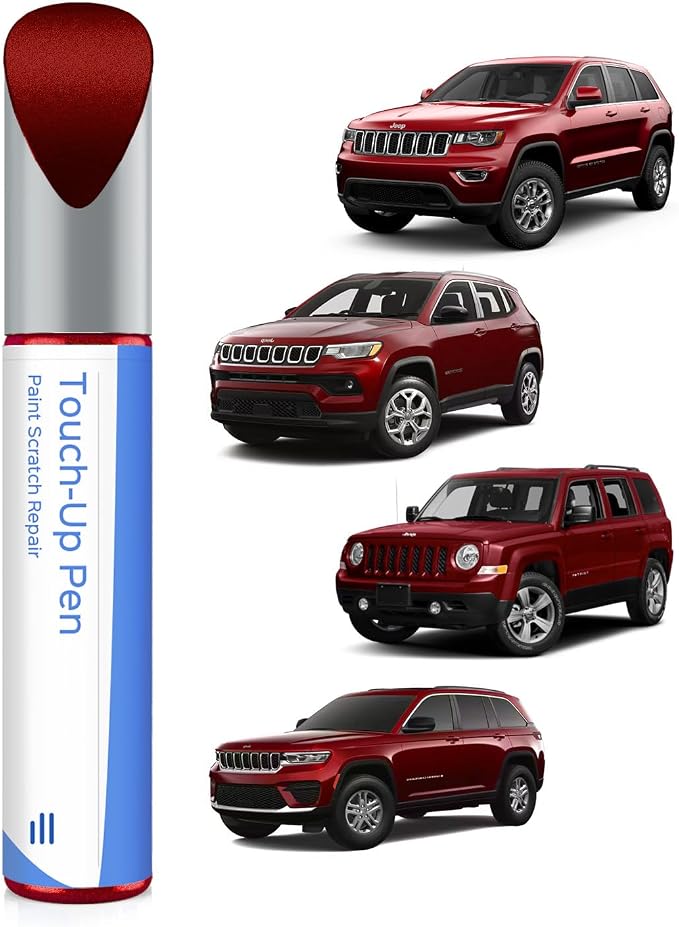 PRP/JRP Deep Cherry Red Crystal Pearl Touch Up Paint Compatible with Jeep Exact Match Chips and Nicks Touch Up