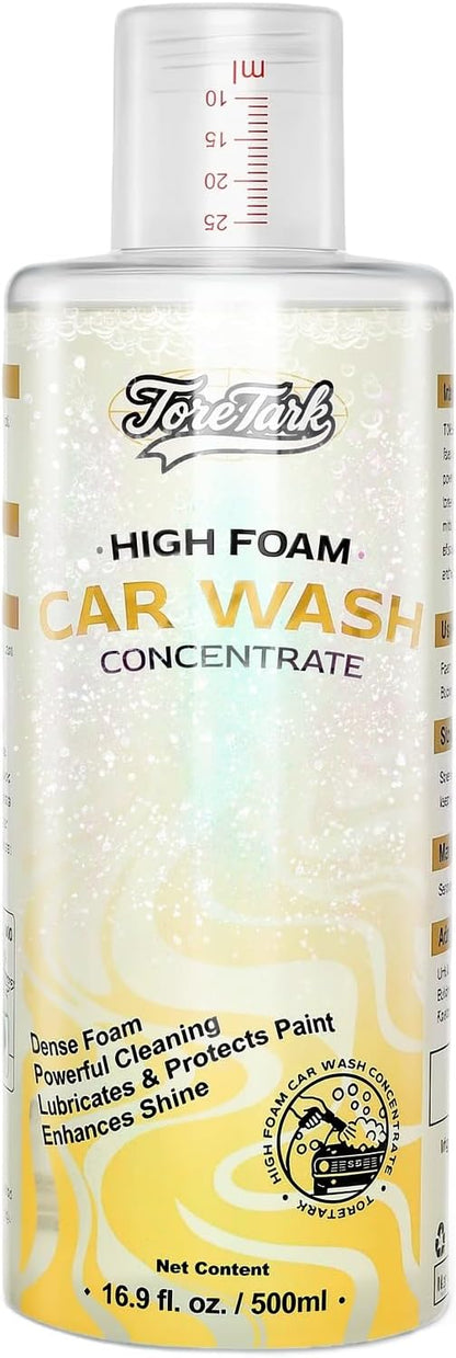toretark Car Wash Soap - High Foam, pH-Balanced & Concentrated Car Shampoo, Works with Foam Gun, Cannon & Bucket, Safely Deep Cleans Sediment, Dust and Oil Stains - 500ml (17 fl oz)