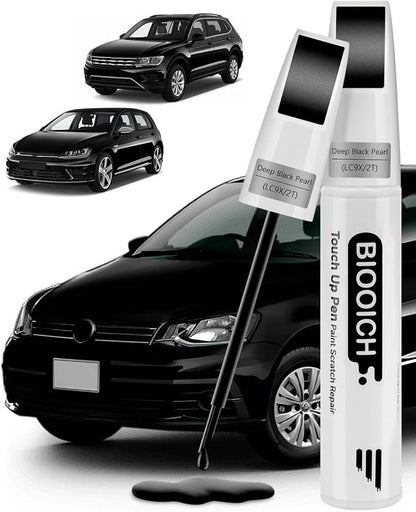 Touch Up Paint Pen Exact Color Match Car Chip and Scratch Repair (for vw, Deep Black Pearl(LC9X/2T))