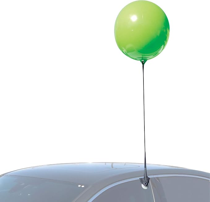 BalloonBobber - Weatherproof Reusable Seamed Balloon Adjustable Car Window Kit - Helium Free Plastic Outdoor Balloons